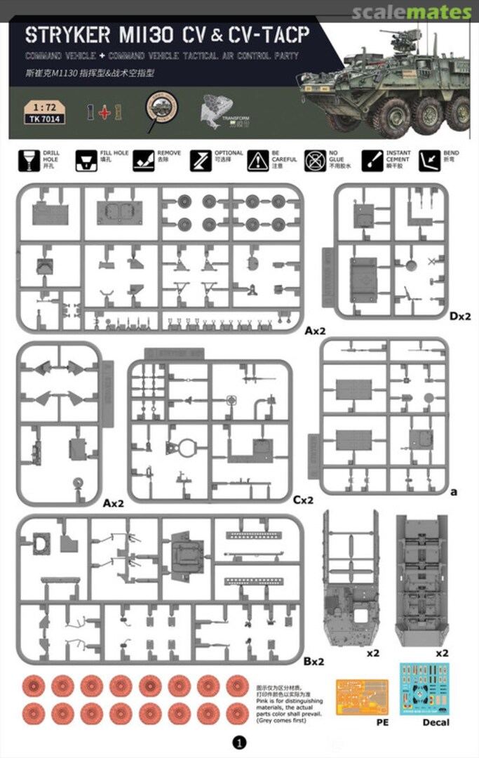 Contents M1130 Stryker CV & CV-TACP TK 7014 3R Model Contents M1130 Stryker CV & CV-TACP TK 7014 3R Model