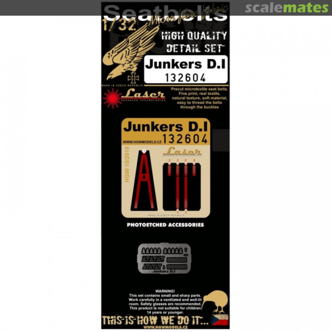 Boxart Junkers D.I - Seatbelts 132604 HGW Models Boxart Junkers D.I - Seatbelts 132604 HGW Models