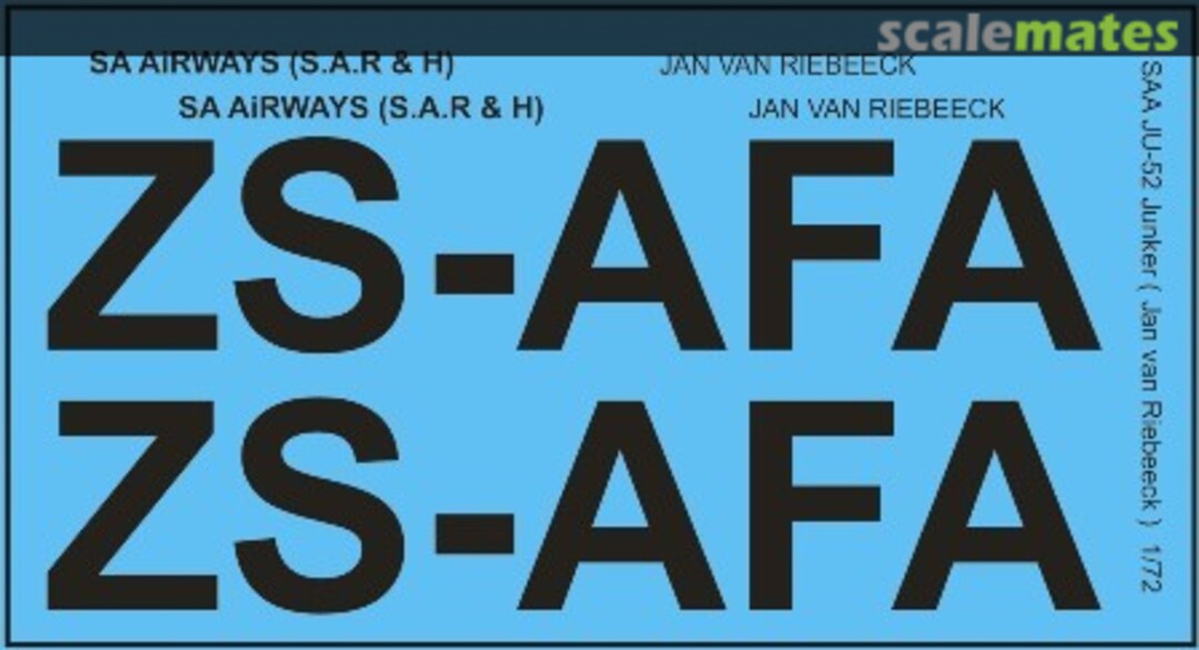 Boxart SAA Junkers Ju-52 MAV-480174 MAV Decals Boxart SAA Junkers Ju-52 MAV-480174 MAV Decals