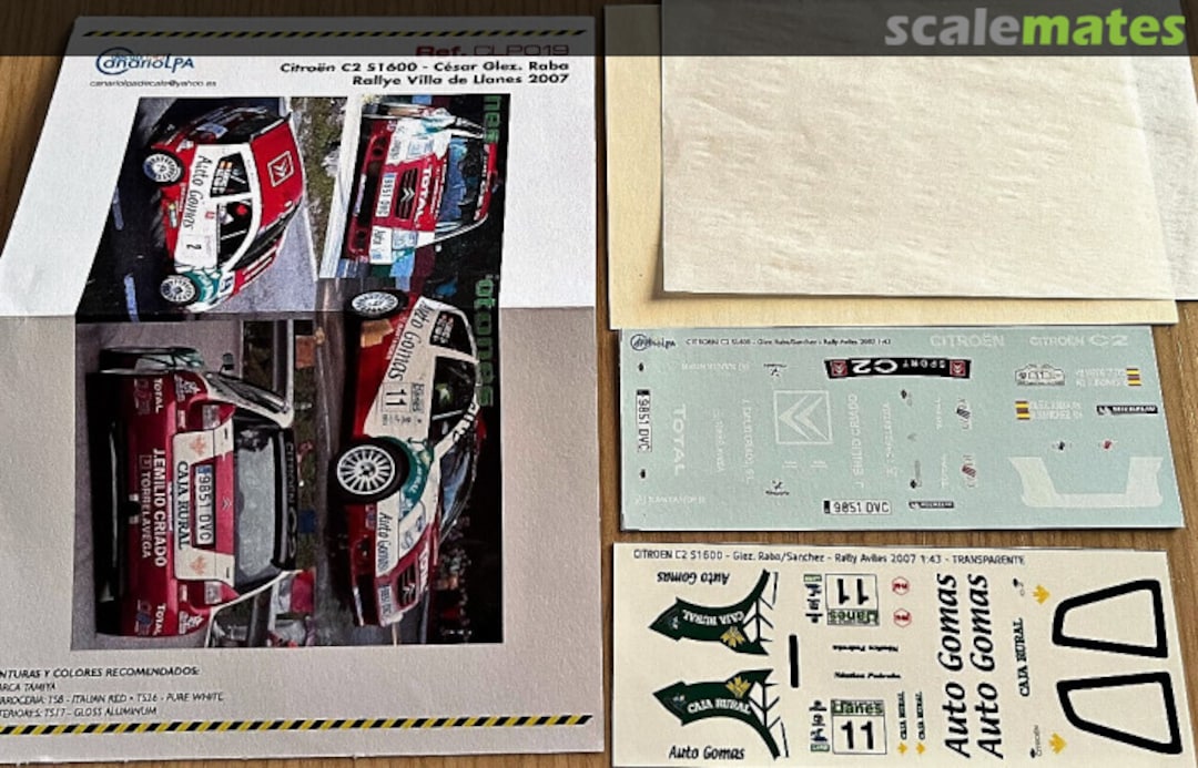 Boxart Citroën C2 S1600 [9851 DVC] "TOTAL" CLP019 CanarioLPA decals 1.43