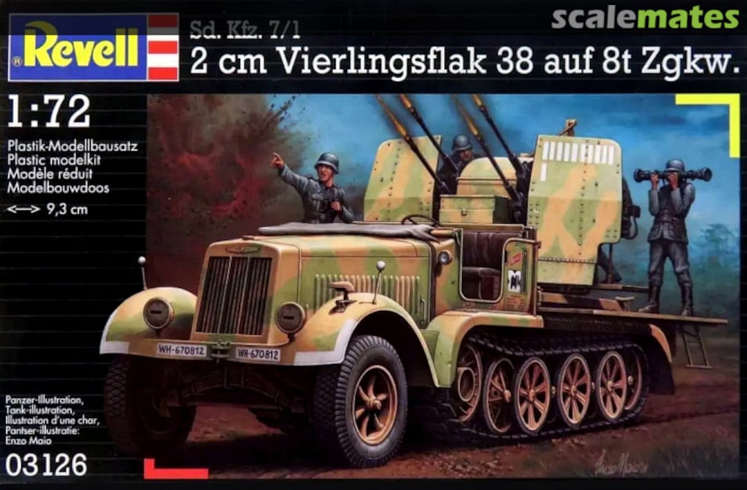 Boxart Sd.Kfz. 7/1 2cm Vierlingsflak 38 auf 8t Zgkw. 03126 Revell Boxart Sd.Kfz. 7/1 2cm Vierlingsflak 38 auf 8t Zgkw. 03126 Revell