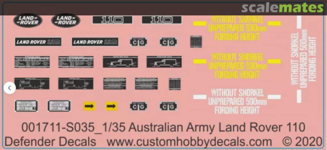 Boxart Australian Army Land Rover 110 001711-S035 Custom Hobby Decals Boxart Australian Army Land Rover 110 001711-S035 Custom Hobby Decals