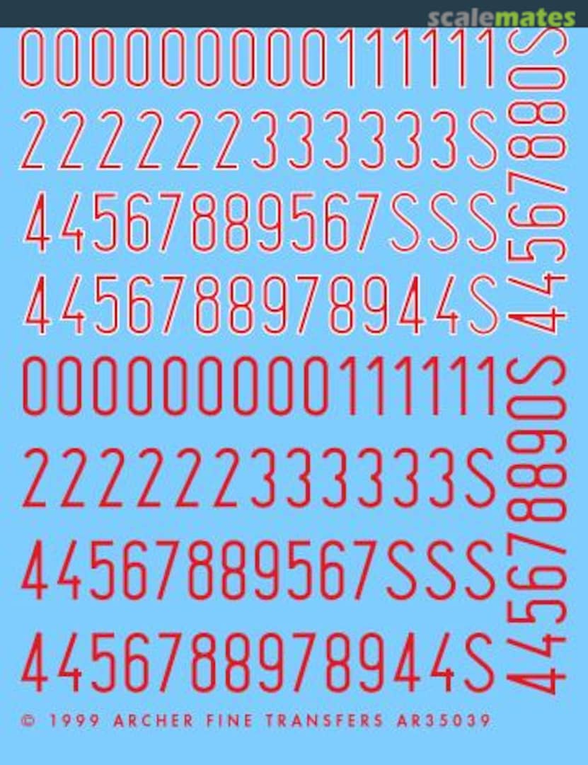 Boxart German turret numbers (red & red/white) AR35039R Archer Boxart German turret numbers (red & red/white) AR35039R Archer