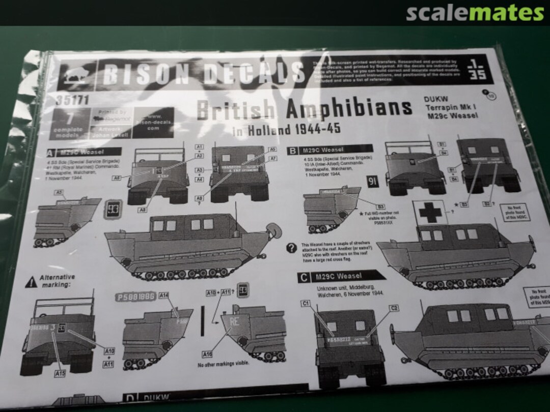 Boxart British Ampf. #2 - DUKW, M29c Weasel and Terrapin 35171 Bison Decals Boxart British Ampf. #2 - DUKW, M29c Weasel and Terrapin 35171 Bison Decals