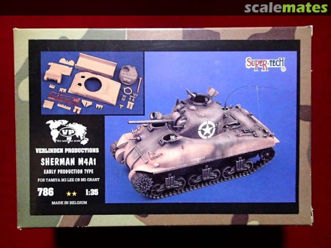 Boxart Sherman M4A1 Early Production Type 786 Verlinden Productions Boxart Sherman M4A1 Early Production Type 786 Verlinden Productions