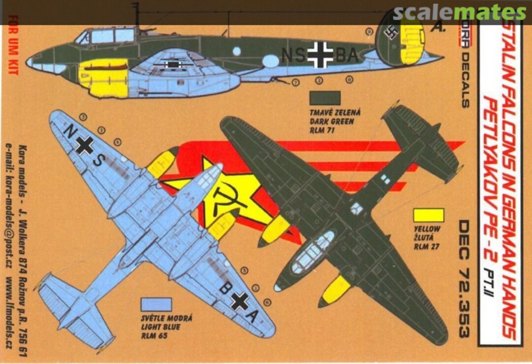 Boxart Petlyakov Pe-2 DEC72.353 Kora Models