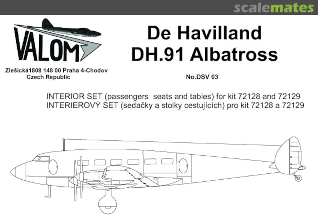 Boxart DH.91 Albatross Interior Set DSV03 Valom Boxart DH.91 Albatross Interior Set DSV03 Valom