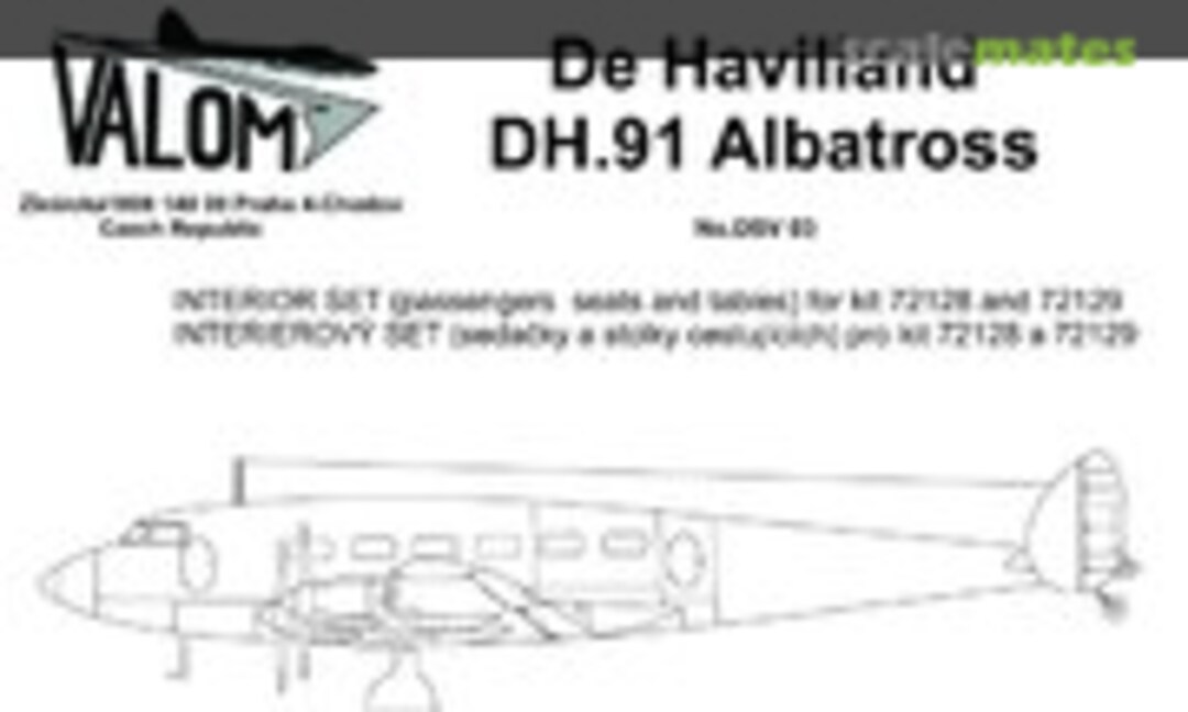 1:72 DH.91 Albatross Interior Set (Valom DSV03) DSV03