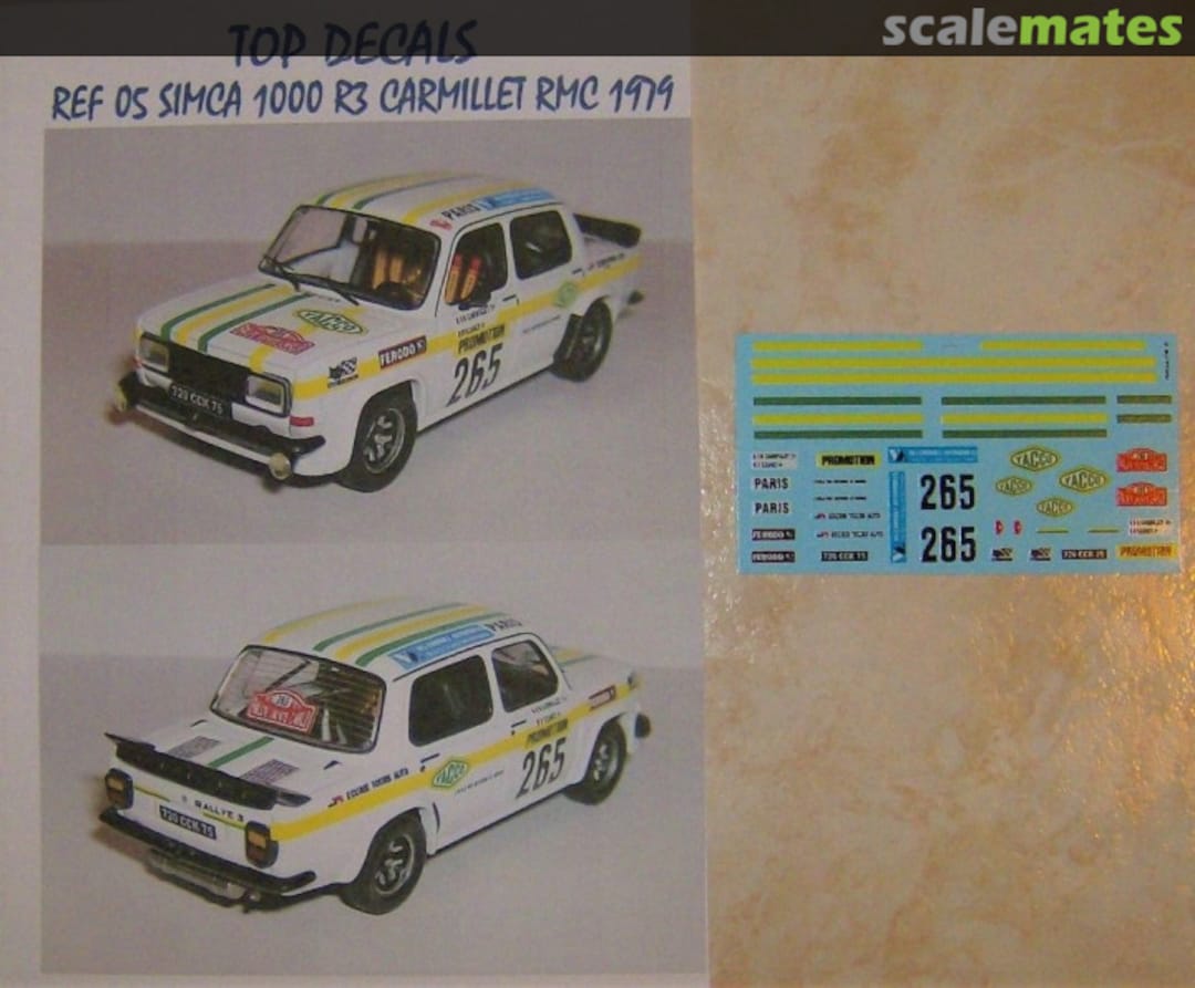 Boxart Simca 1000 Rally 3 (720 CCK 75) "YACCO" 05 Top Decals Boxart Simca 1000 Rally 3 (720 CCK 75) "YACCO" 05 Top Decals