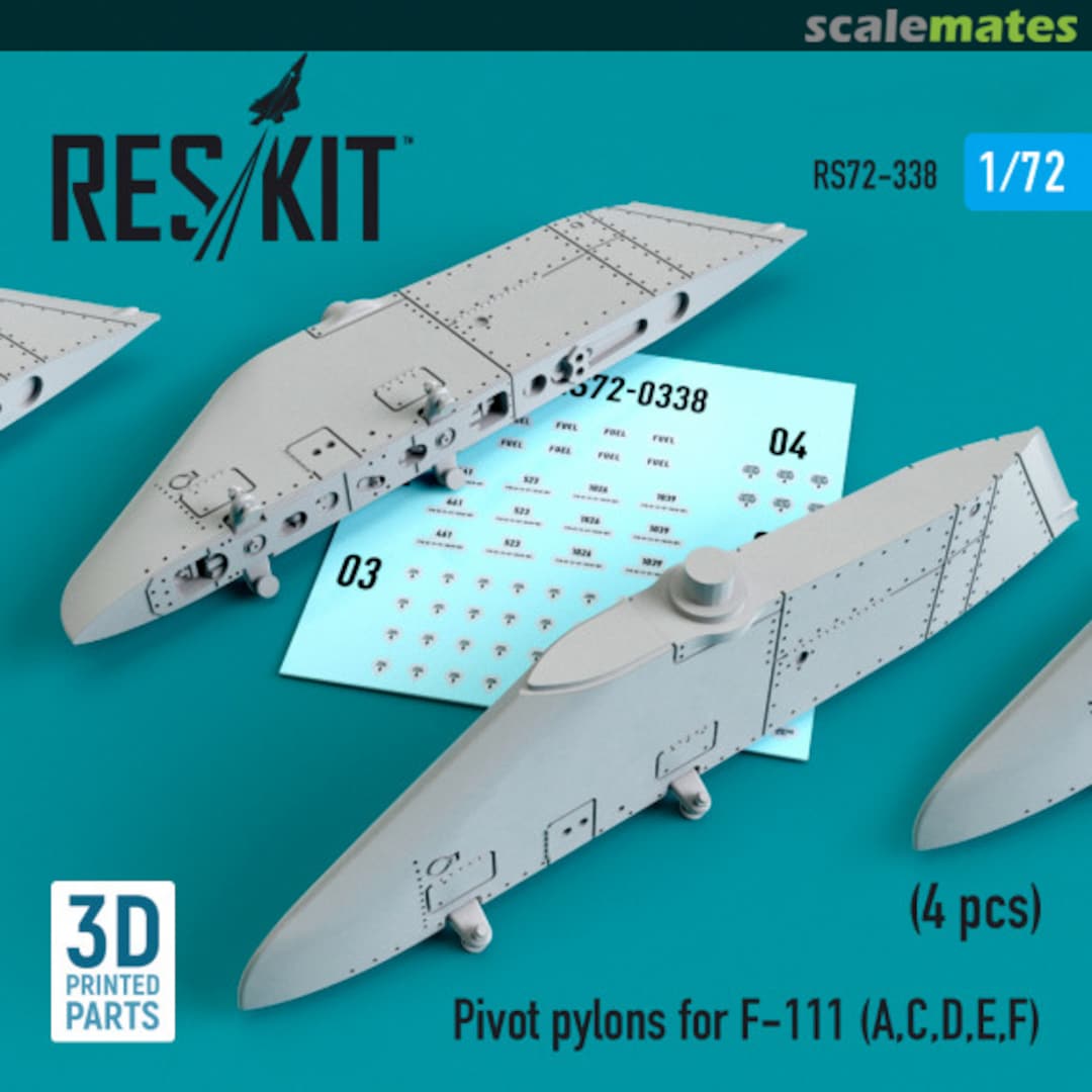 Boxart Pivot pylons for F-111A/C/D/E/F (4 pcs) RS72-0338 ResKit Boxart Pivot pylons for F-111A/C/D/E/F (4 pcs) RS72-0338 ResKit