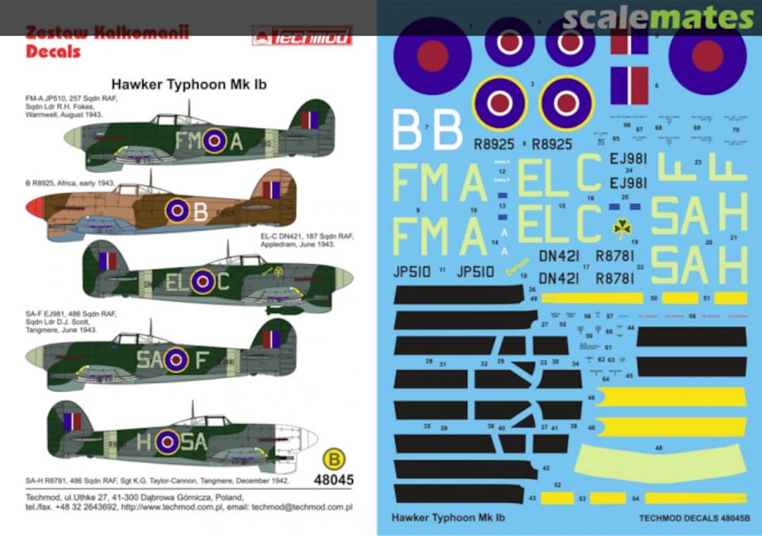 Boxart Hawker Typhoon Mk Ib 48045 Techmod Boxart Hawker Typhoon Mk Ib 48045 Techmod