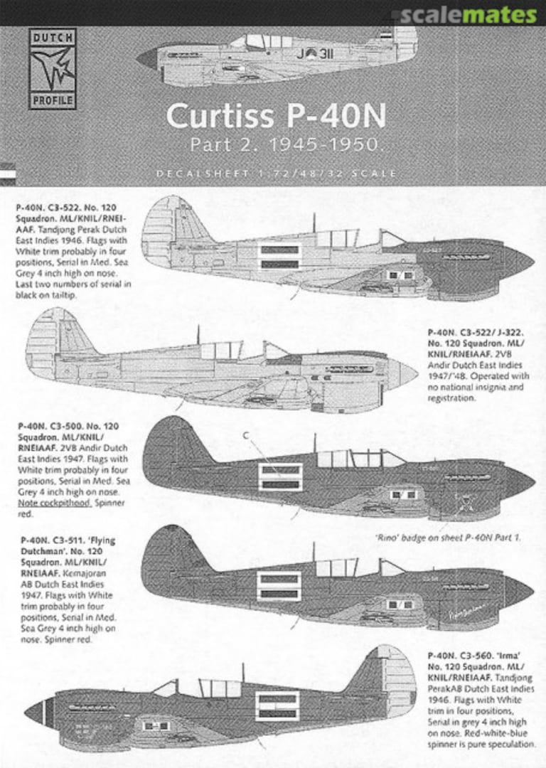 Boxart Curtis P-40E/N RNEIAF 1942-1945 part 2 DP 11 Dutch Decal Boxart Curtis P-40E/N RNEIAF 1942-1945 part 2 DP 11 Dutch Decal