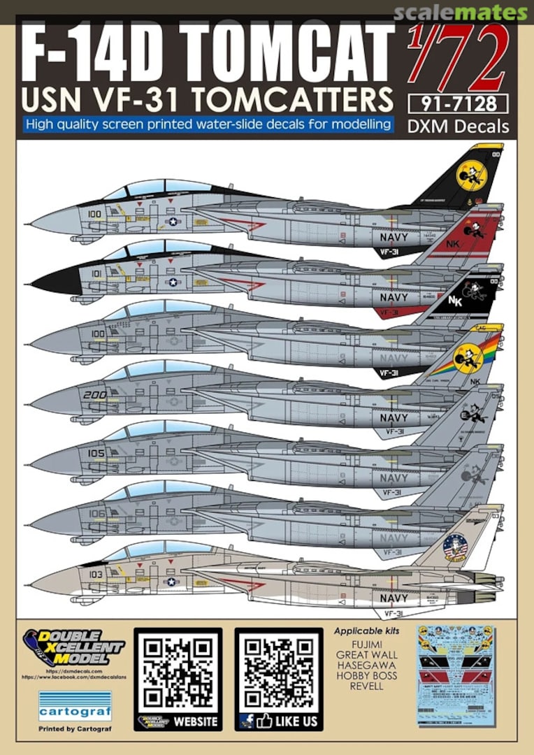 Boxart F-14D Tomcat 91-7128 Double Xcellent Model Boxart F-14D Tomcat 91-7128 Double Xcellent Model