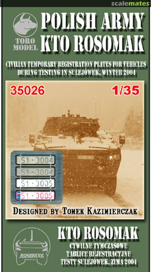 Boxart KTO ROSOMAK Temporary Civilian Registration Plates 35026 ToRo Model Boxart KTO ROSOMAK Temporary Civilian Registration Plates 35026 ToRo Model
