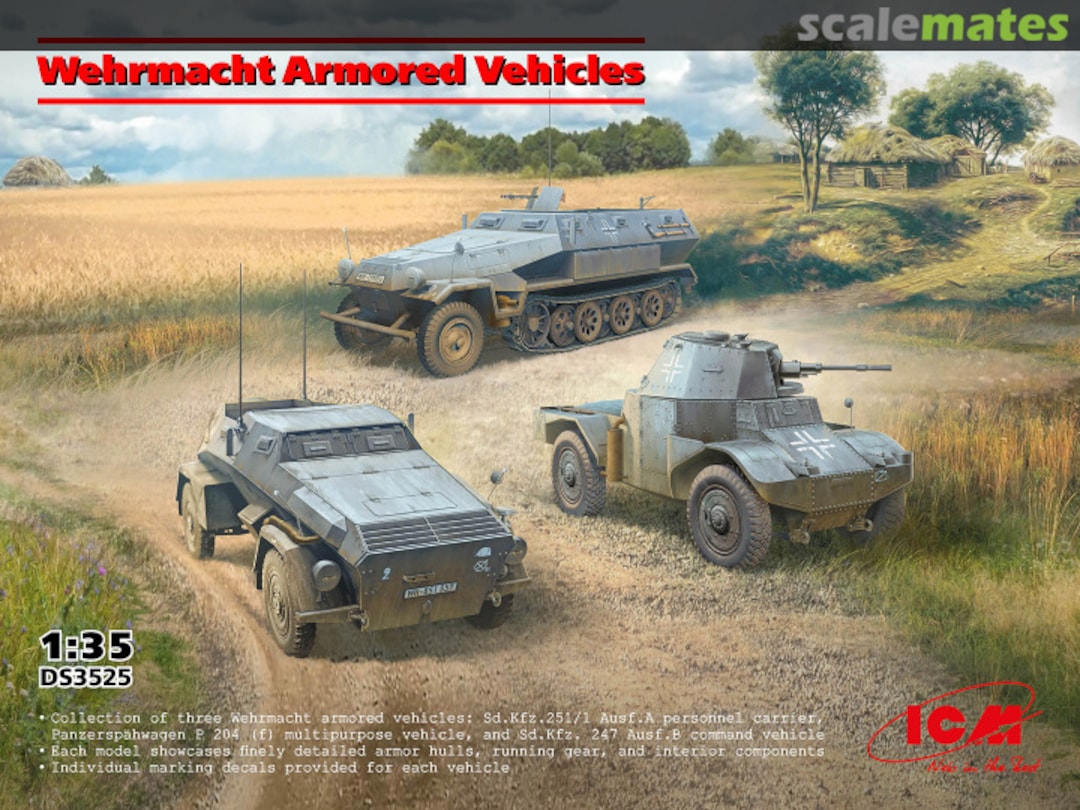 Boxart Wehrmacht Armored Vehicles DS3525 ICM Boxart Wehrmacht Armored Vehicles DS3525 ICM