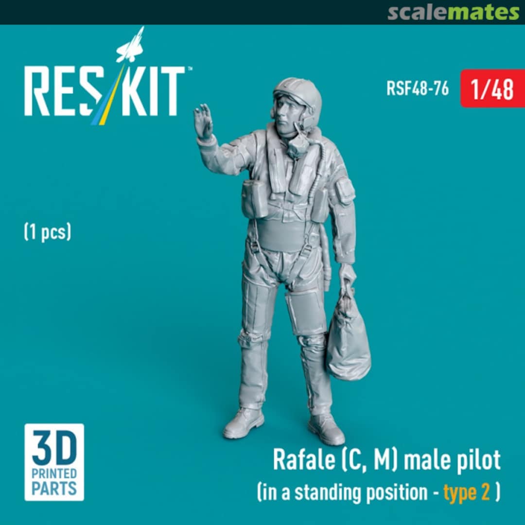 Boxart Rafale (C, M) male pilot (in a standing position - type 2) (1 pcs) (3D Printed) RSF48-0076 ResKit Boxart Rafale (C, M) male pilot (in a standing position - type 2) (1 pcs) (3D Printed) RSF48-0076 ResKit