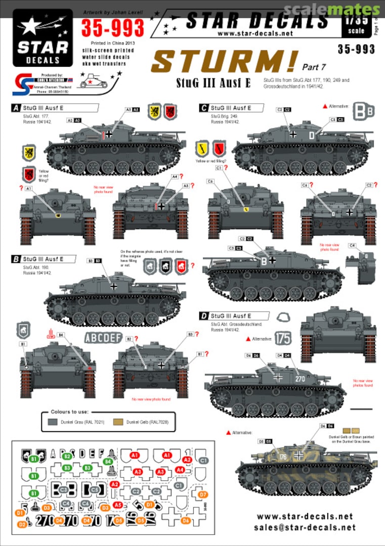 Boxart Sturm! #7. StuG III Ausf. E - 1941/42 35-993 Star Decals Boxart Sturm! #7. StuG III Ausf. E - 1941/42 35-993 Star Decals