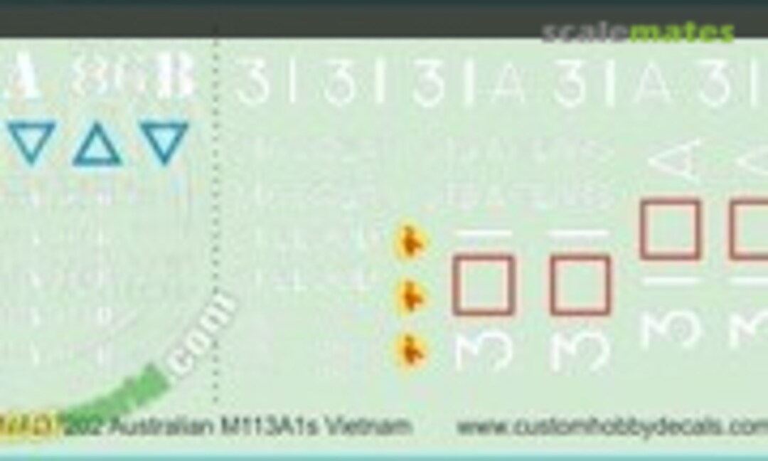 1:72 Australian UN M113A1 APCs in Vietnam (water-slide decals) (Mouse House Enterprises MAD7202) MAD7202