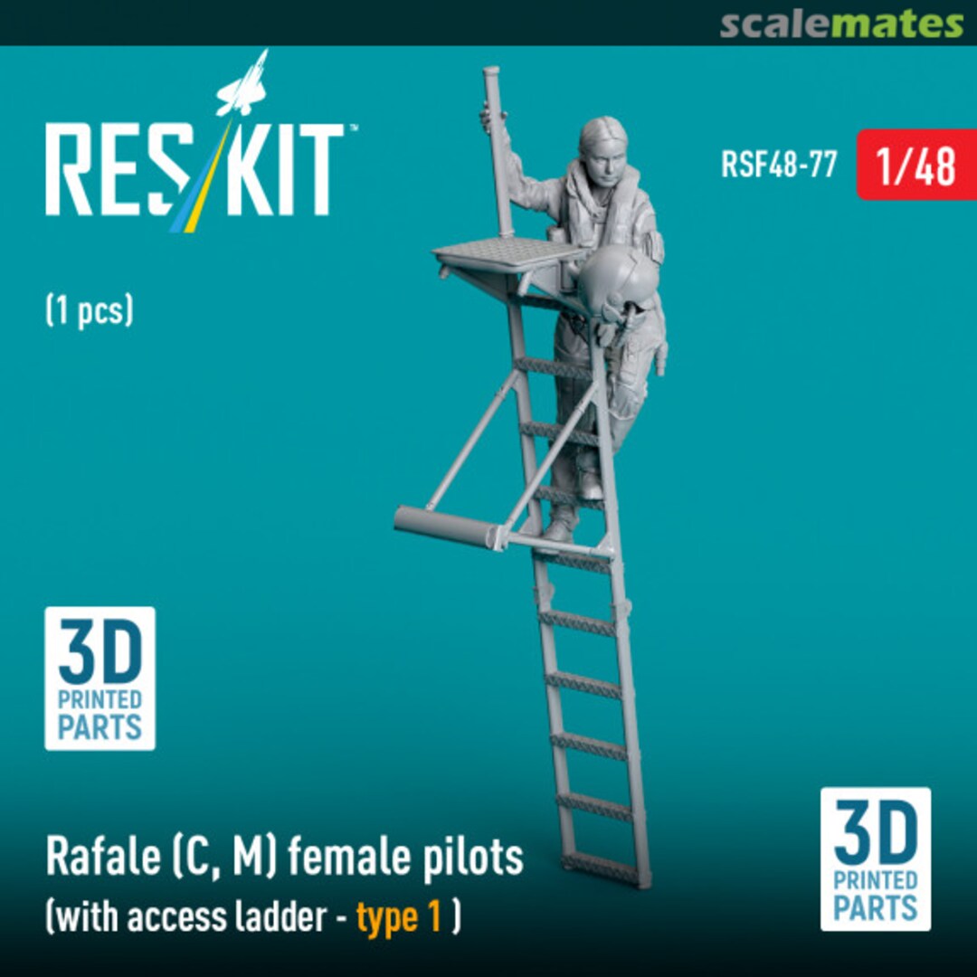 Boxart Rafale (C, M) female pilot (with access ladder - type 1) (1 pcs) (3D Printed) RSF48-0077 ResKit Boxart Rafale (C, M) female pilot (with access ladder - type 1) (1 pcs) (3D Printed) RSF48-0077 ResKit