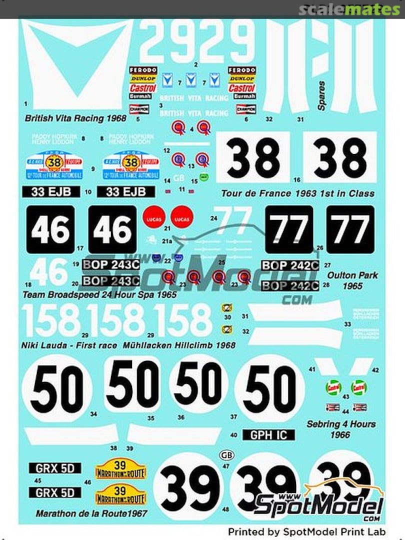 Boxart Mini Cooper Competition #38, 39, 46, 50, 77, 158 PLB2-933729 Print Lab Decals Boxart Mini Cooper Competition #38, 39, 46, 50, 77, 158 PLB2-933729 Print Lab Decals