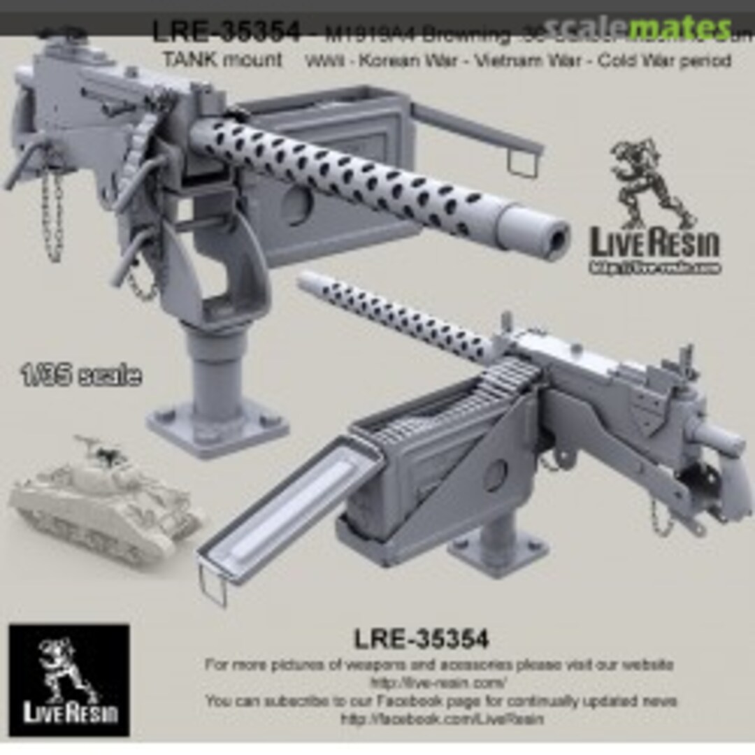Boxart M1919A4 Browning .30 calibre machine Gun tank mount LRE-35354 Live Resin Boxart M1919A4 Browning .30 calibre machine Gun tank mount LRE-35354 Live Resin