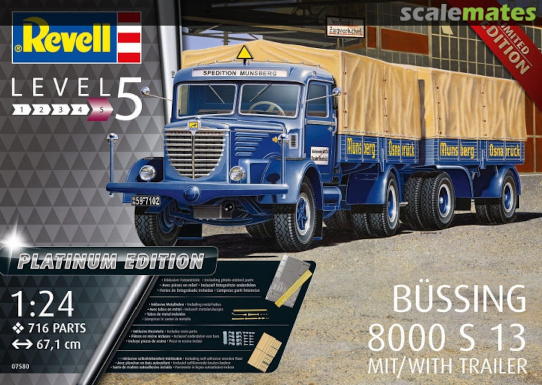 Boxart Büssing 8000 S 13 with Trailer 07580 Revell Boxart Büssing 8000 S 13 with Trailer 07580 Revell