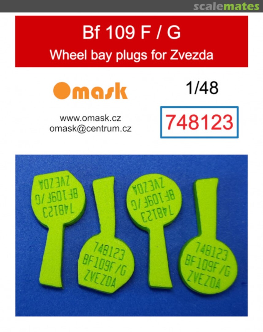 Boxart 1/48 Bf 109 F/G wheel bay plugs 748123 Omask Boxart 1/48 Bf 109 F/G wheel bay plugs 748123 Omask