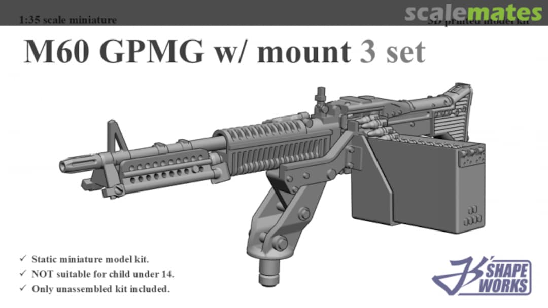 Boxart M-60 GPMG w/ mount (3 set) JS35A001 Js' Shapeworks Boxart M-60 GPMG w/ mount (3 set) JS35A001 Js' Shapeworks