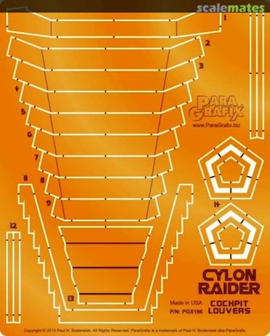 Boxart Cylon Raider Cockpit Louvers PGX186 ParaGrafix Modeling Systems