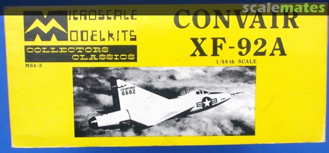 Boxart Convair XF-92A Ms4-3 Microscale Boxart Convair XF-92A Ms4-3 Microscale
