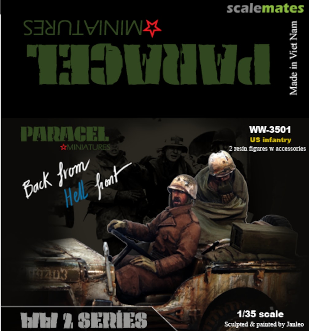 Boxart US infantry (Winter version) 2 Figures - accessories included WW3501 Paracel Miniatures Boxart US infantry (Winter version) 2 Figures - accessories included WW3501 Paracel Miniatures