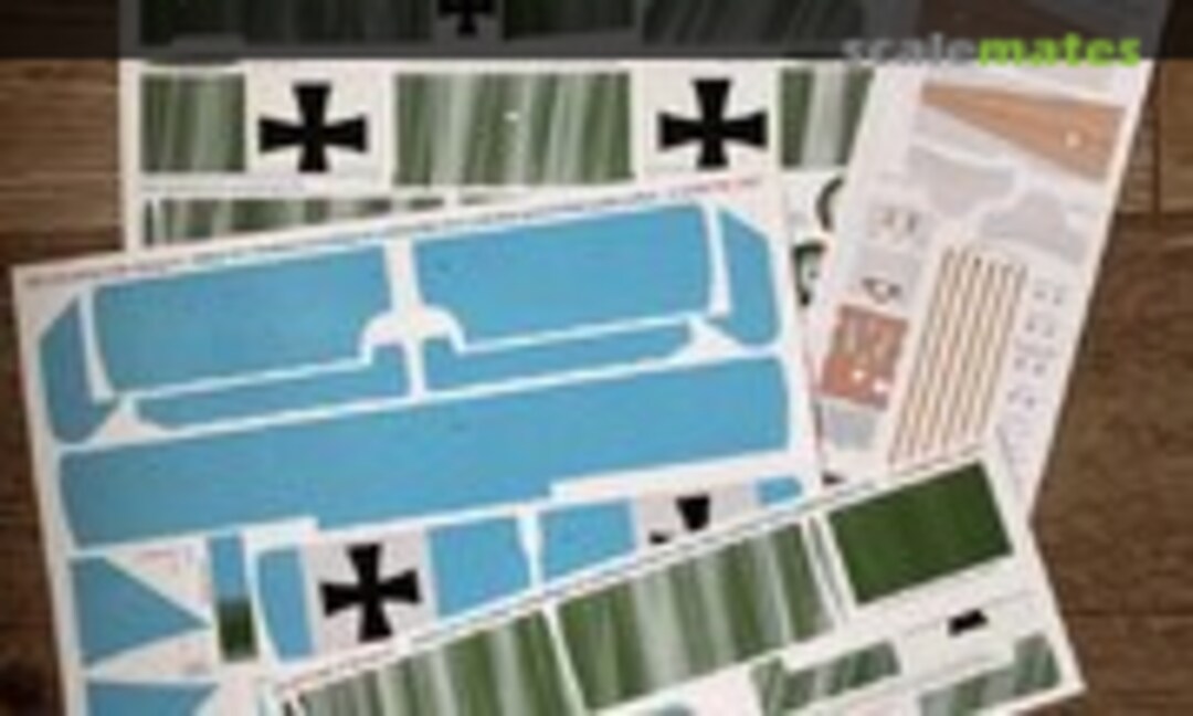 1:24 (Meng) Fokker DR.I streaked camouflage on unbleached linen, pale blue paint on linen undersurface (A) (Aviattic ATT24013) ATT24013