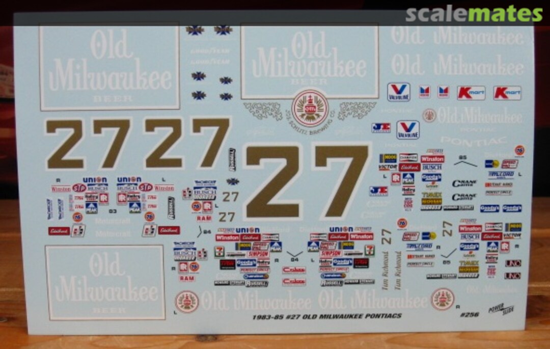 Boxart #27 Old Milwaukee 1983-85 Pontiac Grand Prix 256 Powerslide Decals Boxart #27 Old Milwaukee 1983-85 Pontiac Grand Prix 256 Powerslide Decals