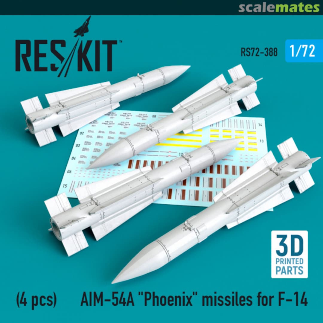 Boxart AIM-54A Phoenix missiles for F-14 RS72-0388 ResKit