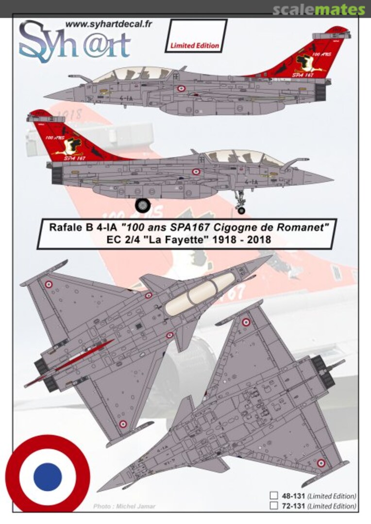 Boxart Rafale B 4-IA "100 years SPA167 - Cigogne de Romanet" EC 2/4 La Fayette 2018 72-131 Syhart Boxart Rafale B 4-IA "100 years SPA167 - Cigogne de Romanet" EC 2/4 La Fayette 2018 72-131 Syhart