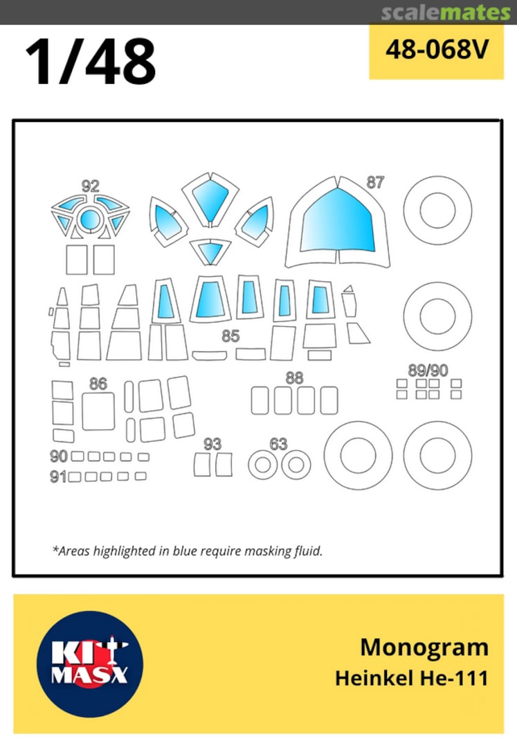 Boxart Heinkel He-111 Canopy & Wheel Masks 48-068T Kit Masx Boxart Heinkel He-111 Canopy & Wheel Masks 48-068T Kit Masx