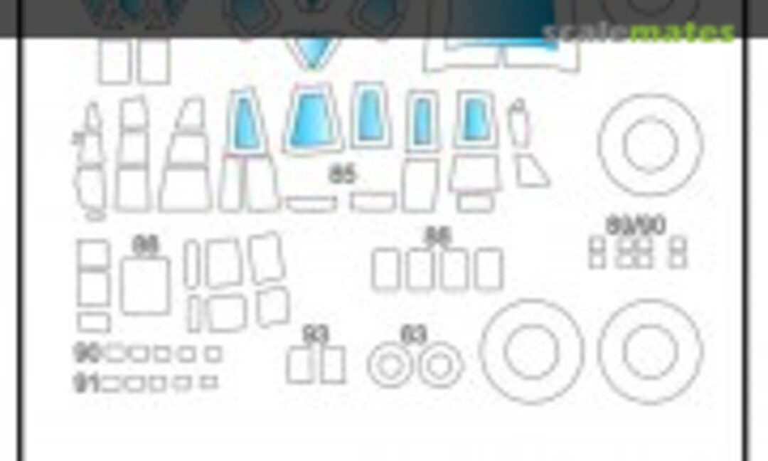 1:48 Heinkel He-111 Canopy & Wheel Masks (Kit Masx 48-068T) 48-068T