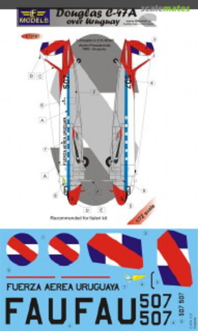Boxart Douglas C-47A OVER URUGUAY C72107 LF Models Boxart Douglas C-47A OVER URUGUAY C72107 LF Models