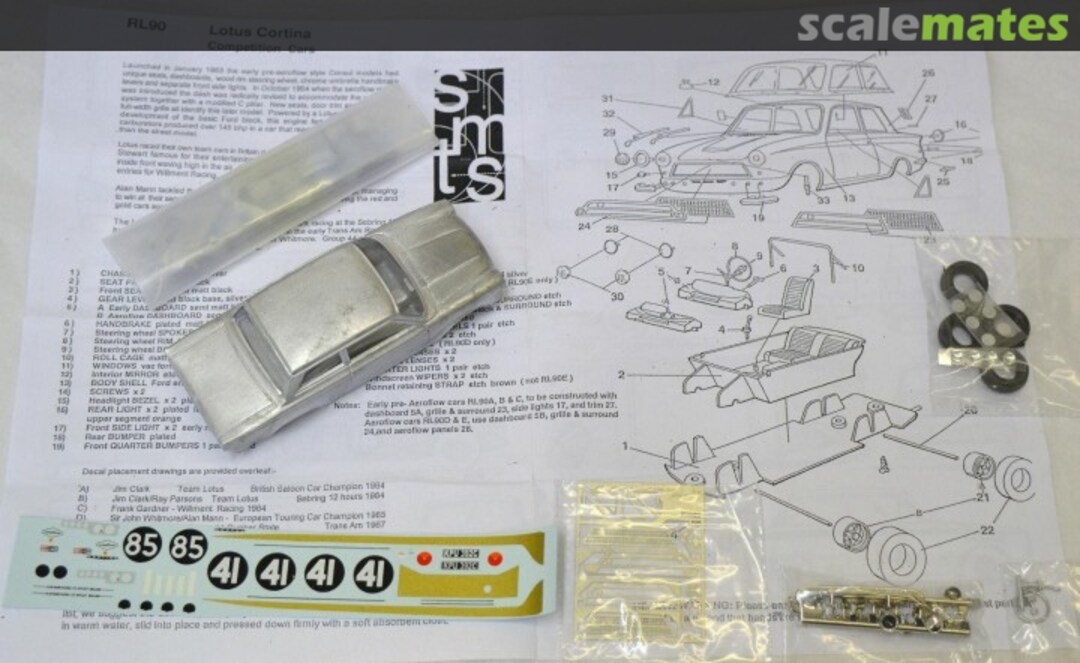 Boxart Lotus Cortina RL90 Scale Model Technical Service Boxart Lotus Cortina RL90 Scale Model Technical Service