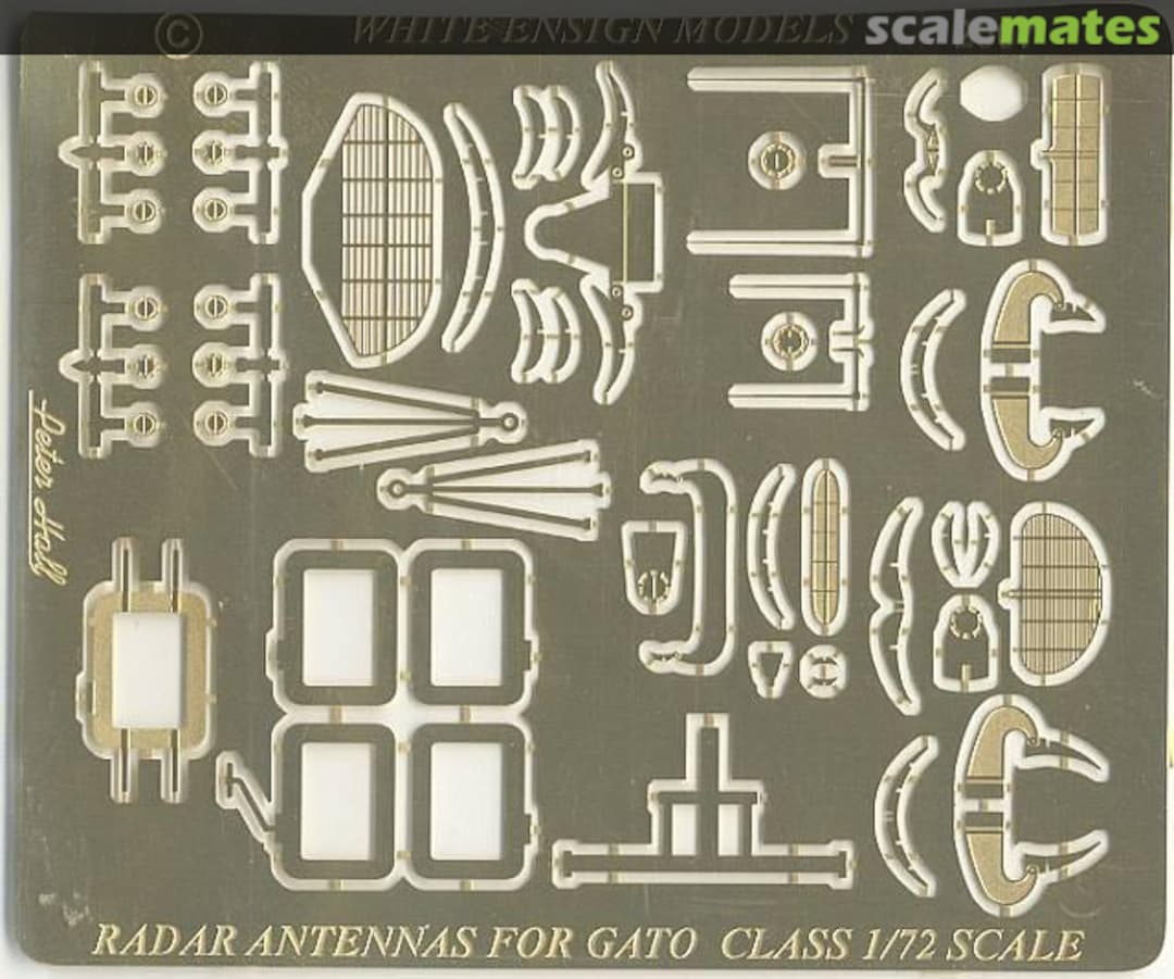 Boxart Radar antennas for Gato-class submarine PE 7241 White Ensign Models