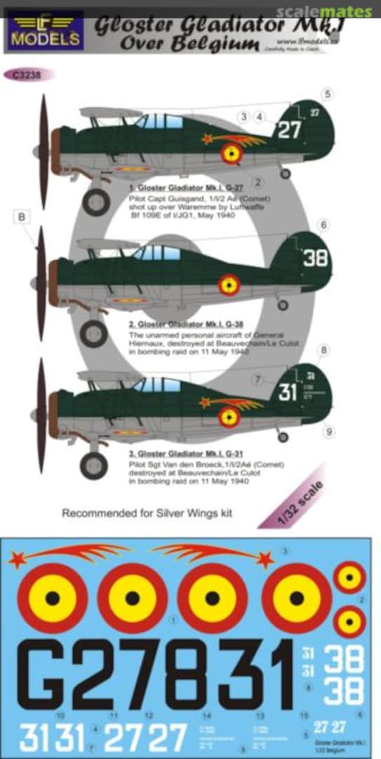 Boxart Gloster Gladiator Mk.I Over Belgium C3238 LF Models Boxart Gloster Gladiator Mk.I Over Belgium C3238 LF Models