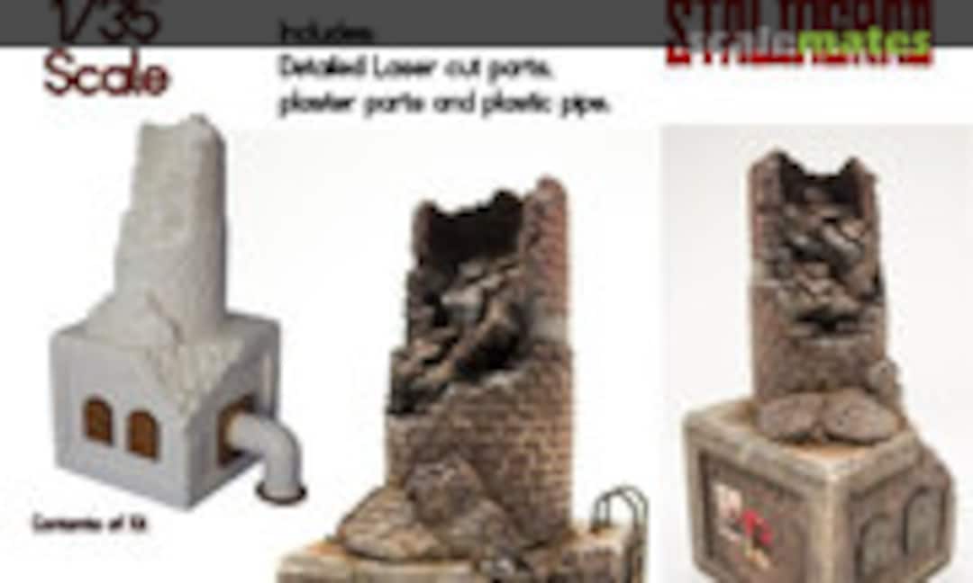 1:35 Ruined Factory chimney (RT-Diorama 35300) 35300