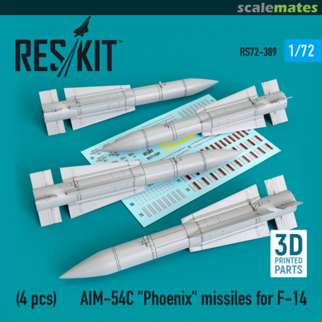 Boxart AIM-54C Phoenix missiles for F-14 (4pcs) RS72-0389 ResKit