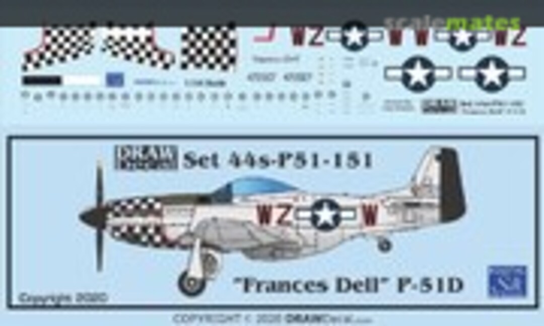 1:144 “Frances Dell” P-51D (Draw Decal 44-P51-151) 44-P51-151