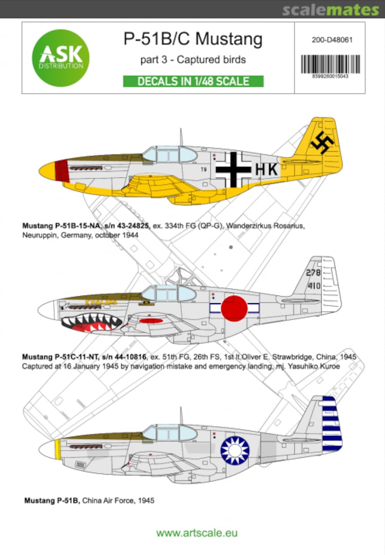 Boxart P-51B/C Mustang part 3 - Captured birds 200-D48061 ASK Boxart P-51B/C Mustang part 3 - Captured birds 200-D48061 ASK