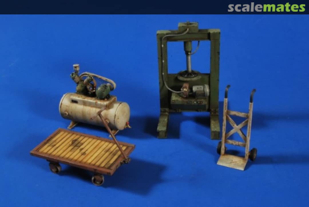 Boxart Panzerwerk: Hydraulic Press, Compressor, and Carts 2616 Verlinden Productions Boxart Panzerwerk: Hydraulic Press, Compressor, and Carts 2616 Verlinden Productions