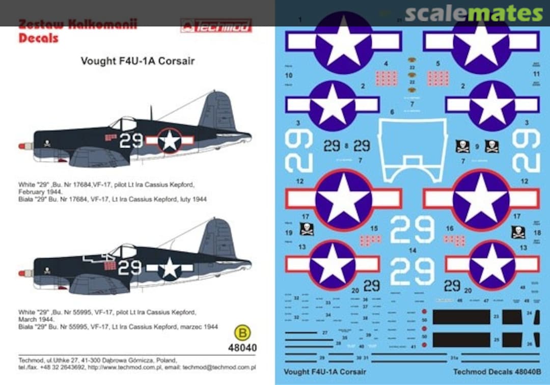 Boxart Vought F4U-1A Corsair 48040 Techmod Boxart Vought F4U-1A Corsair 48040 Techmod