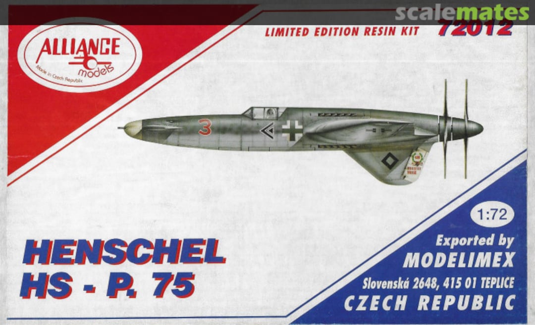 Boxart Henschel Hs - P. 75 72012 Alliance Models Boxart Henschel Hs - P. 75 72012 Alliance Models