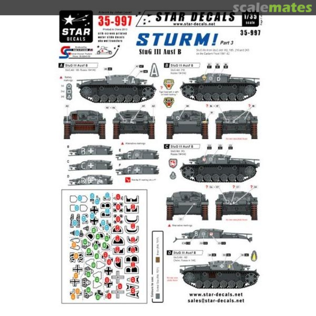 Boxart Sturm #3. StuG III Ausf B. Eastern Front 1941-42 35-997 Star Decals Boxart Sturm #3. StuG III Ausf B. Eastern Front 1941-42 35-997 Star Decals