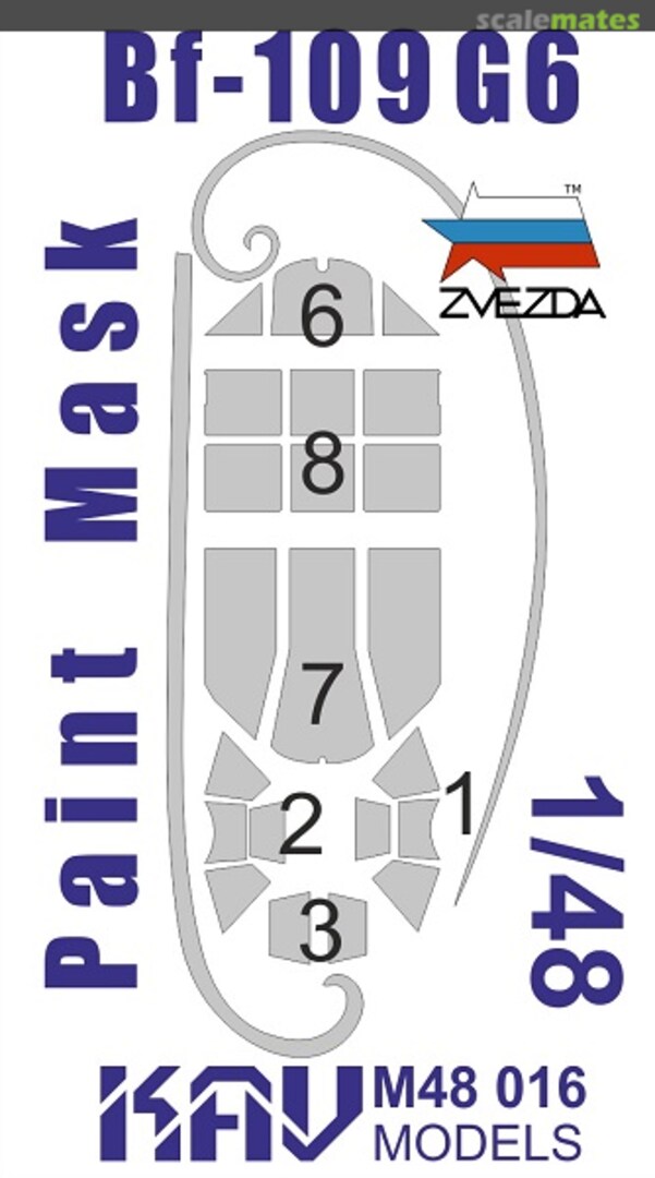 Boxart Paint Mask for Me Bf-109 G6 (Zvezda) KAV M48 016 KAV models Boxart Paint Mask for Me Bf-109 G6 (Zvezda) KAV M48 016 KAV models
